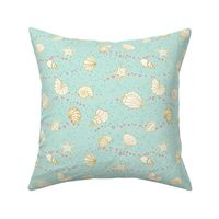 ditsy sea shells - sea green