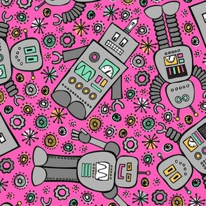 Retro Robots (Magenta)