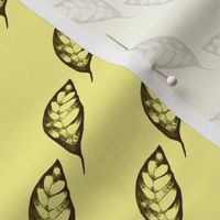 Drifting Autumn Leaves on Buttery Yellow - Small Scale