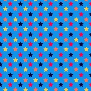 Blue Summer Polka Stars by Cheerful Madness!!