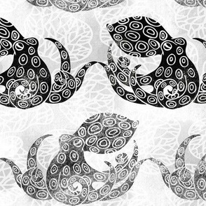 Mythic Octopus  - Black and White