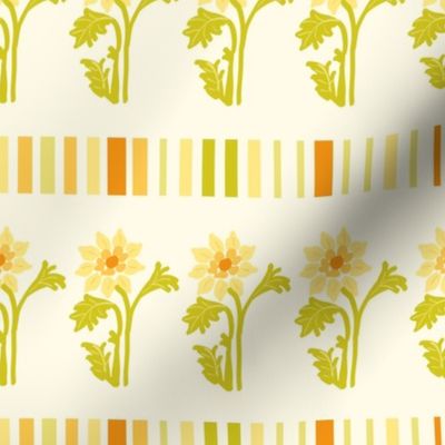 yellow flowers and stripes