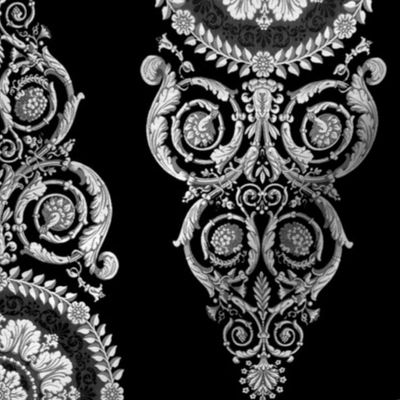 Neoclassical Damask ~  Black and White