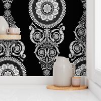 Neoclassical Damask ~  Black and White