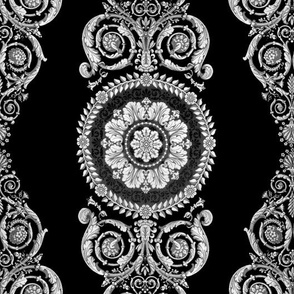 Neoclassical Damask ~  Black and White