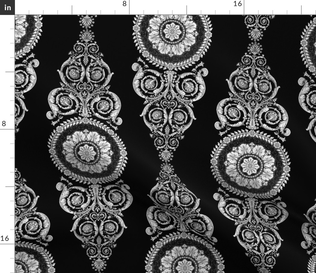 Neoclassical Damask ~  Black and White