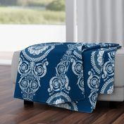 Neoclassical Damask ~ Lonely Angel Blue and White 