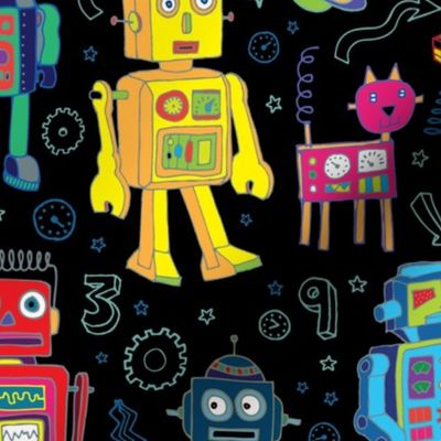Robots in Space - Black - Large scale