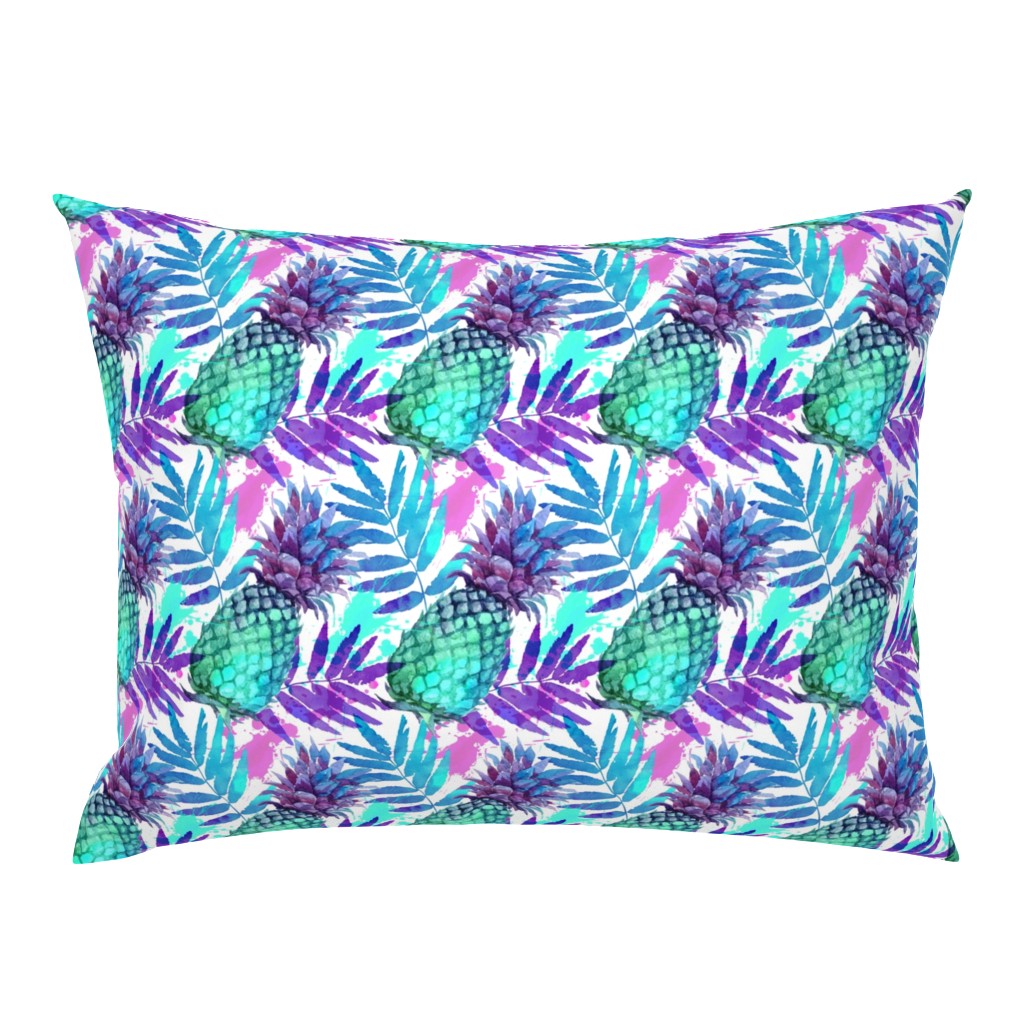 Vivid colors watercolor pineapples