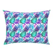 Vivid colors watercolor pineapples