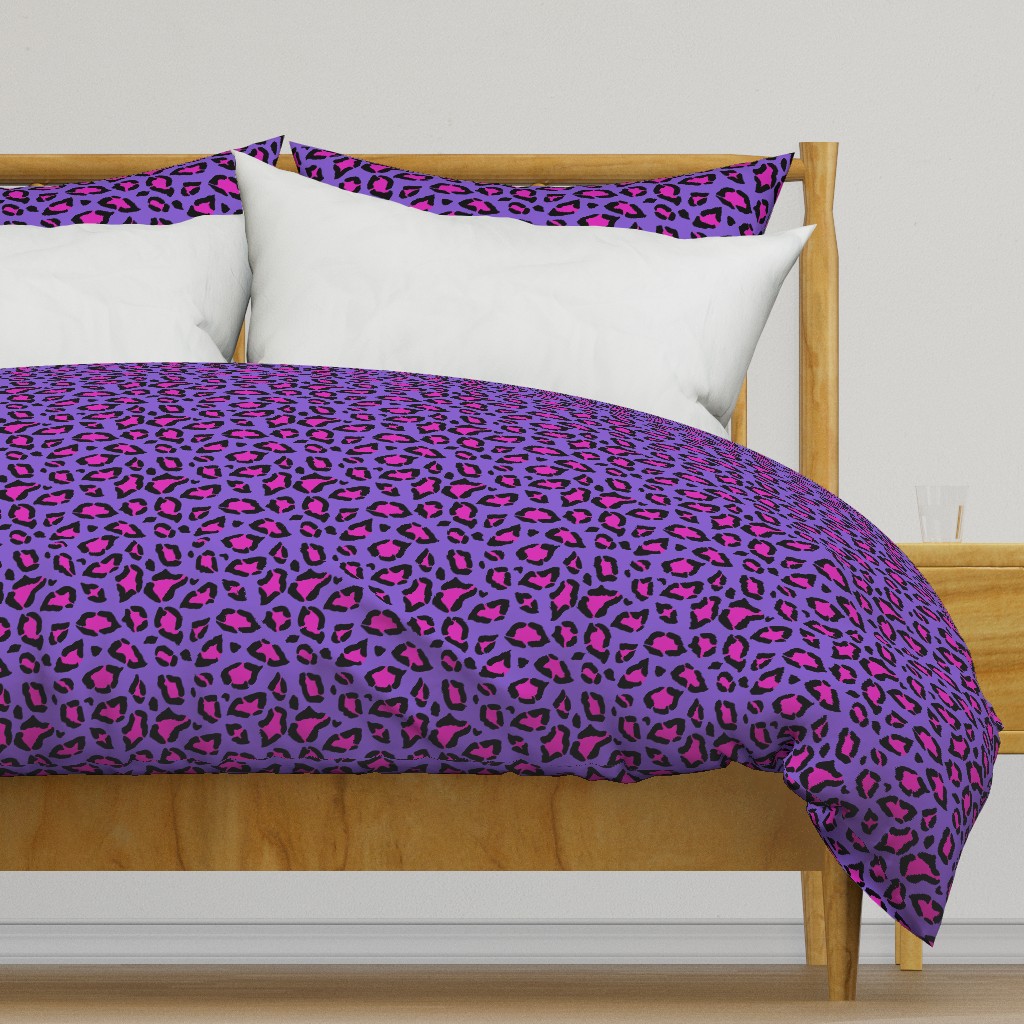 Leopard print hot pink on purple