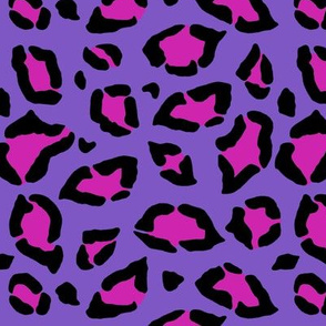 Leopard print hot pink on purple