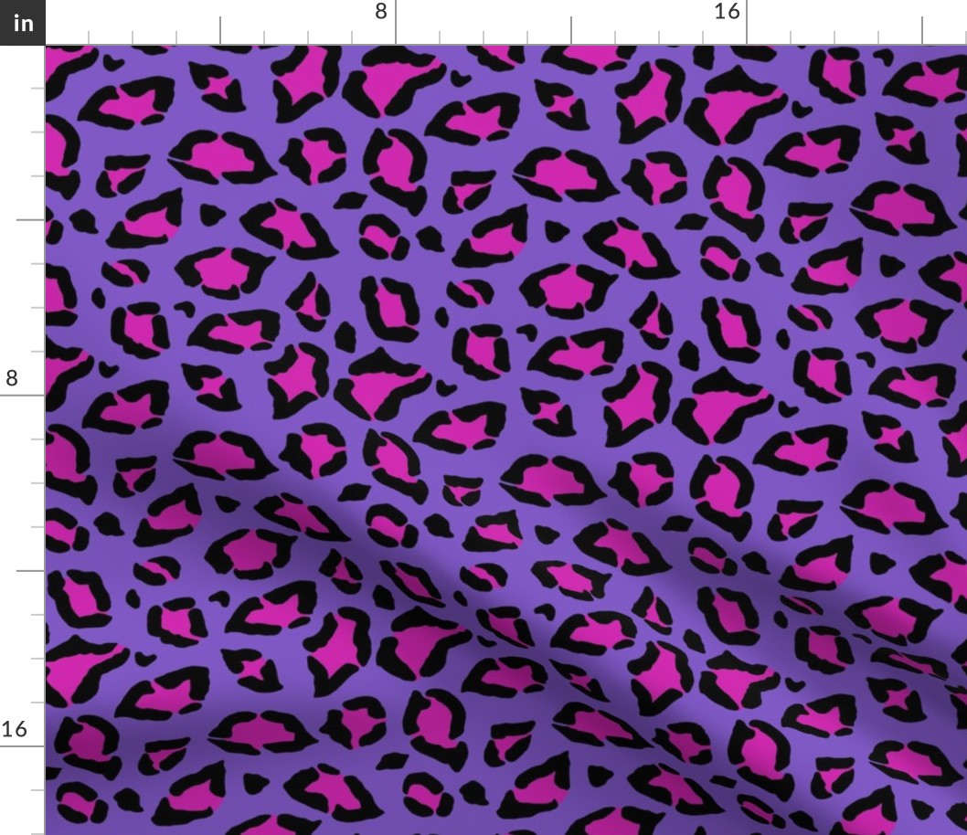 Leopard print hot pink on purple