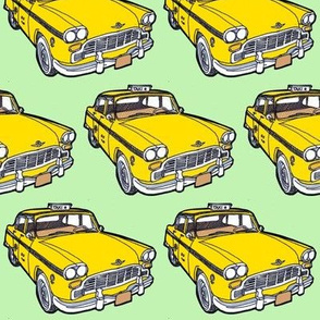 1963-1982 Checker Taxi Cab yellow on green