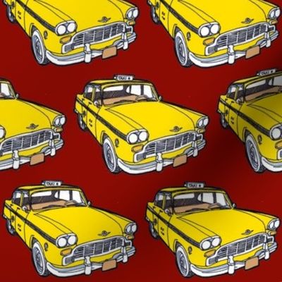 1963-1982 Checker Taxi Cab yellow on red