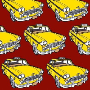 1963-1982 Checker Taxi Cab yellow on red