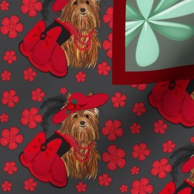 Yorkie -Yorkshire terrier - Victorian "Take me to Church" Red