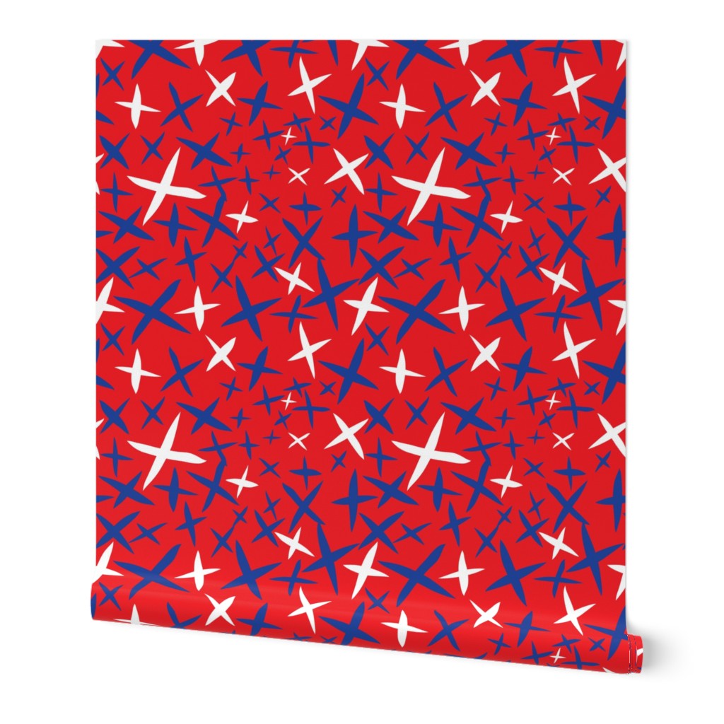 X Marks the Spot-Independence Day-Bright Red-Red White and Blue Primitive Stars