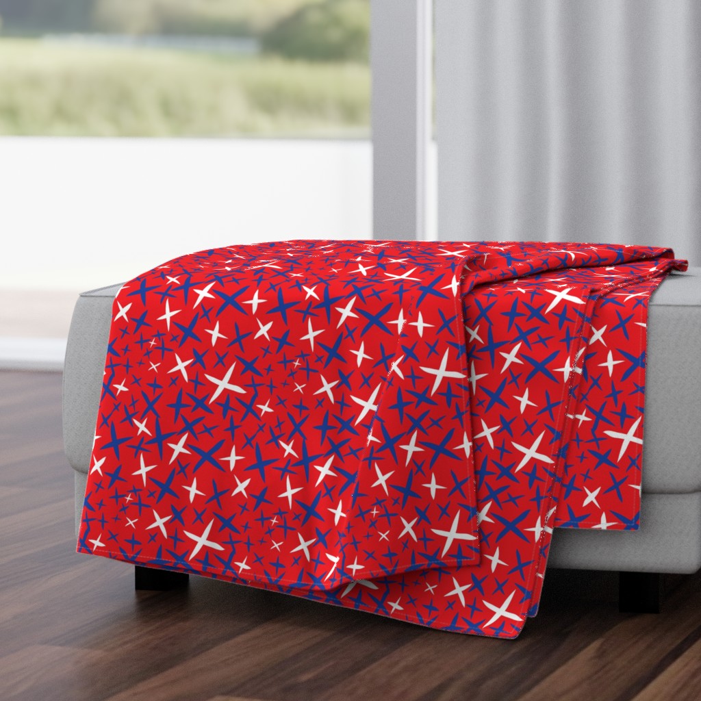 X Marks the Spot-Independence Day-Bright Red-Red White and Blue Primitive Stars