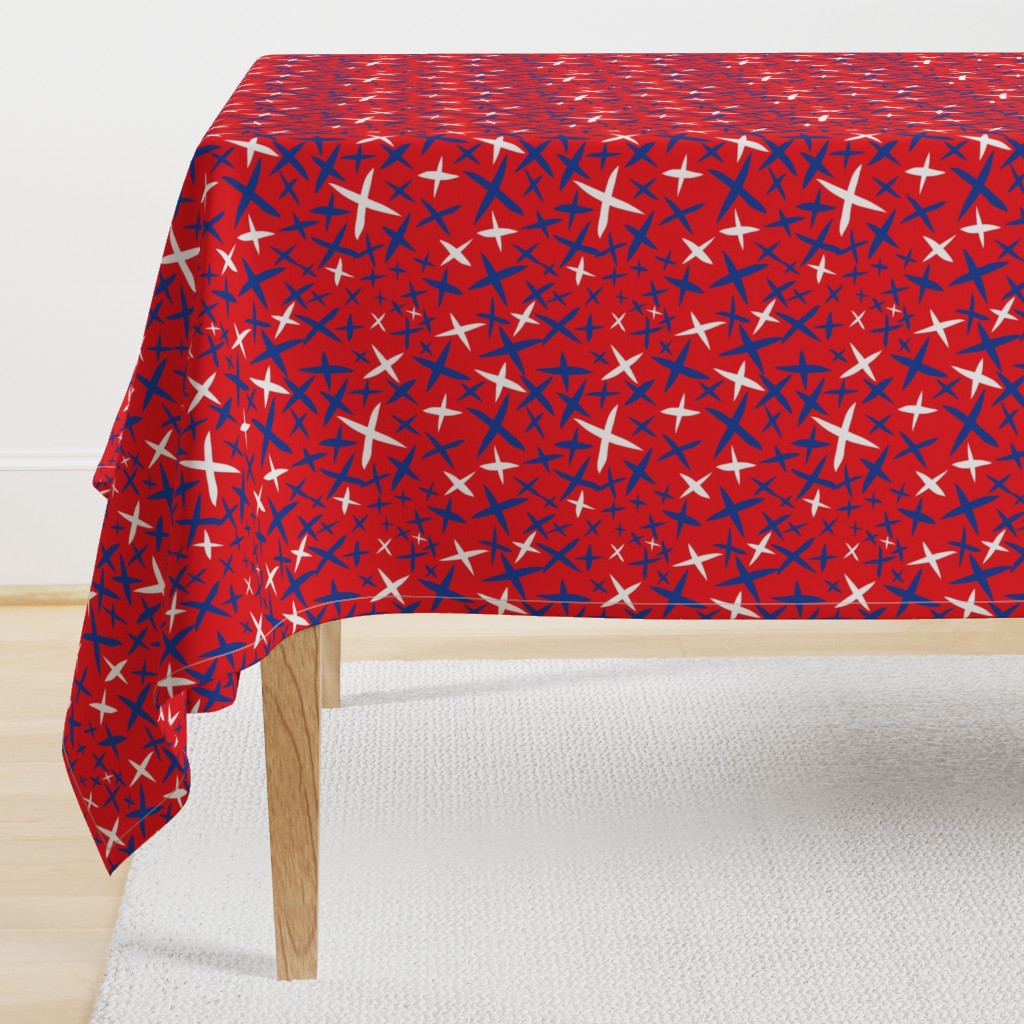 X Marks the Spot-Independence Day-Bright Red-Red White and Blue Primitive Stars