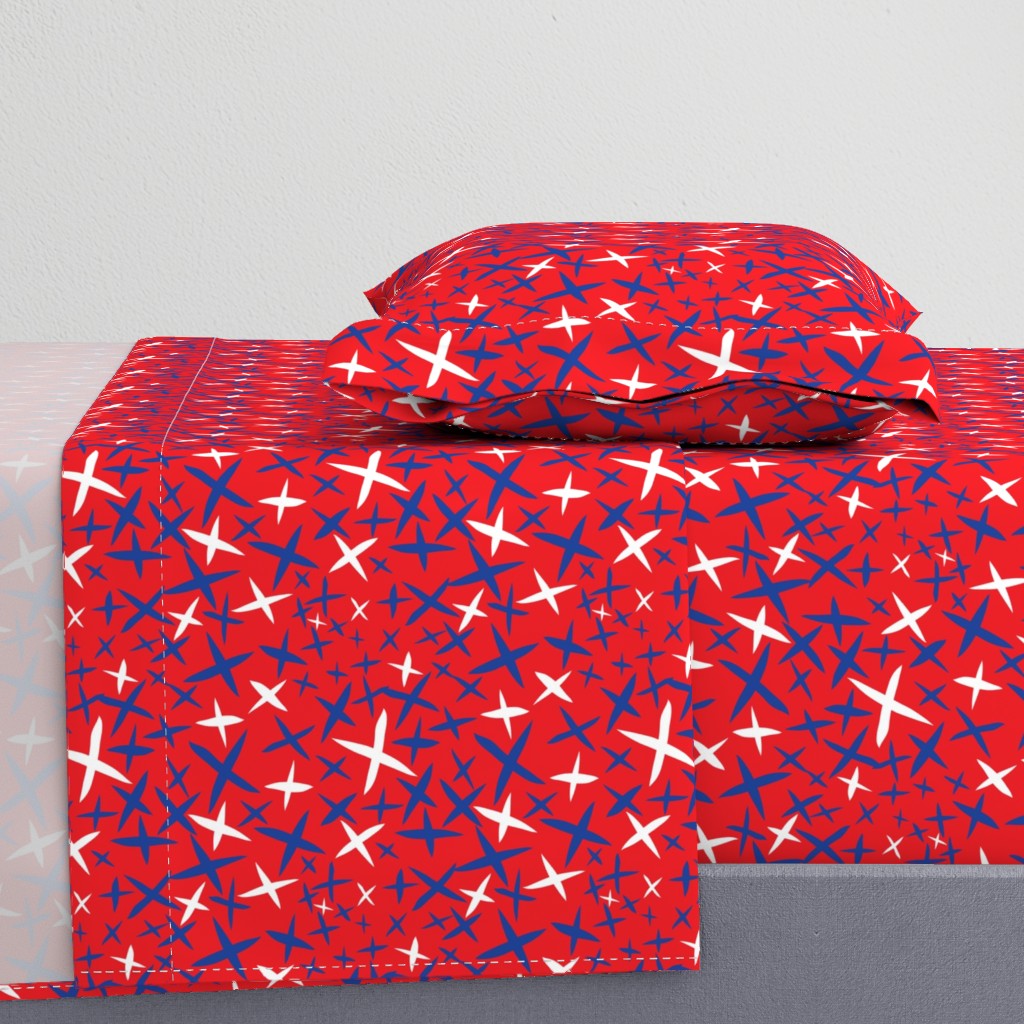 X Marks the Spot-Independence Day-Bright Red-Red White and Blue Primitive Stars