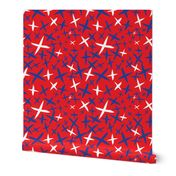 X Marks the Spot-Independence Day-Bright Red-Red White and Blue Primitive Stars