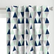 Mint Navy Dot Triangles