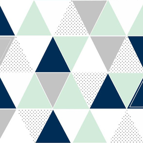 Mint Navy Dot Triangles