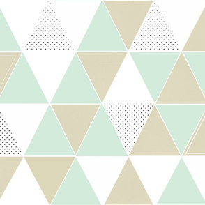 Mint Taupe Dot Triangles