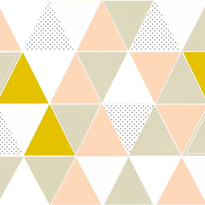 Blush Mustard Taupe Dot Triangles