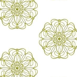 Gold Filigree Flowers on White