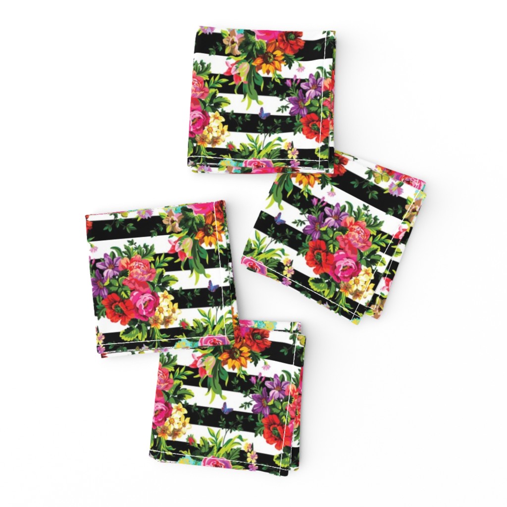 5.15" Floral Pop Stripes - Small Print