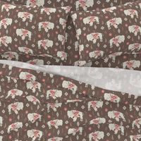 Floral Tribal Buffalo - Brown