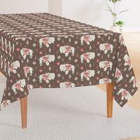 Floral Tribal Buffalo - Brown