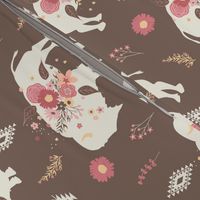 Floral Tribal Buffalo - Brown