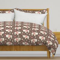 Floral Tribal Buffalo - Brown