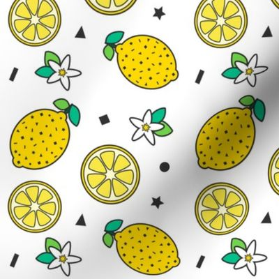 Confetti & Lemons Print White