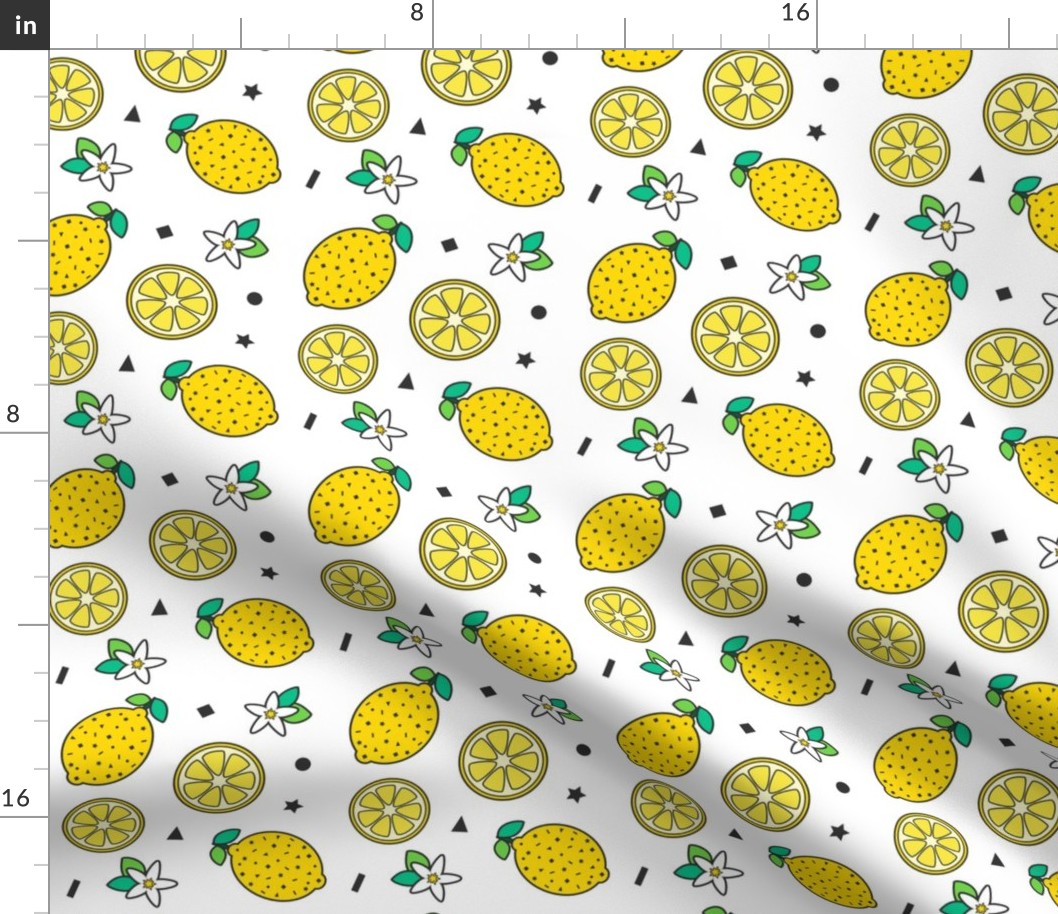 Confetti & Lemons Print White