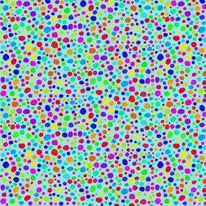 Rainbow Dots on Cornflower Blue - Small Scale