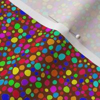 Rainbow Dots  on Chocolate - Small Scale