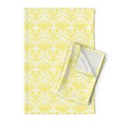 Sunshine Yellow Art Nouveau Lotus Lace