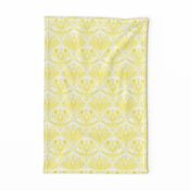 Sunshine Yellow Art Nouveau Lotus Lace