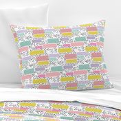 Geometric abstract dots and stripes colorful memphis style design multi color