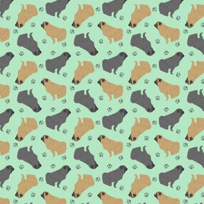 Tiny Pugs - green