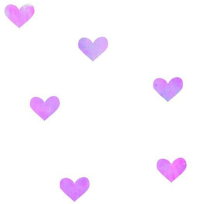 Purple and Pink Watercolor Hearts