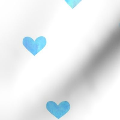 Blue Watercolor Hearts