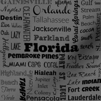 Grau Typografie Stadte Florida Setzt Spoonflower