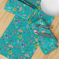 Pretty Paisley on Teal