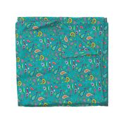 Pretty Paisley on Teal