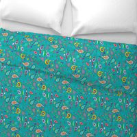 Pretty Paisley on Teal